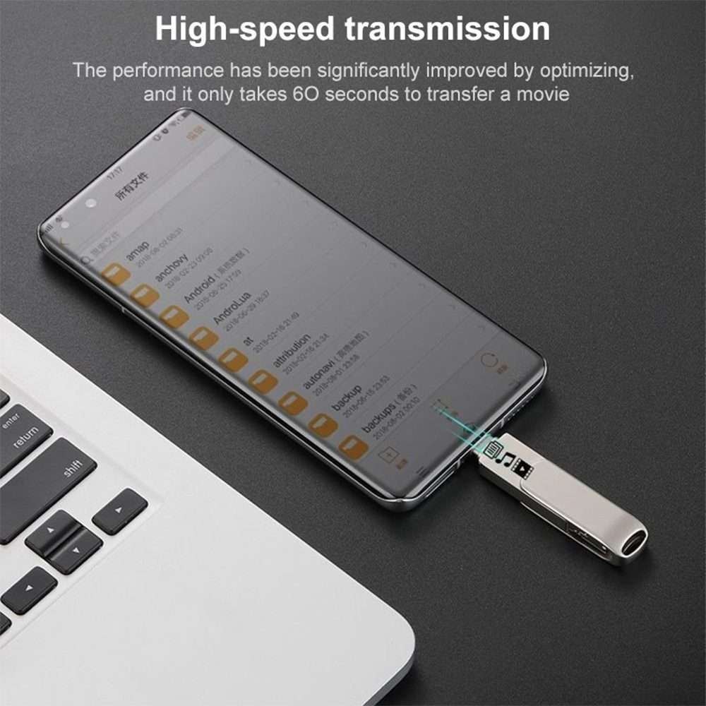 RQW-10X 3 in 1 USB 2.0 & 8 Pin & USB-C / Type-C 16GB Flash Drive