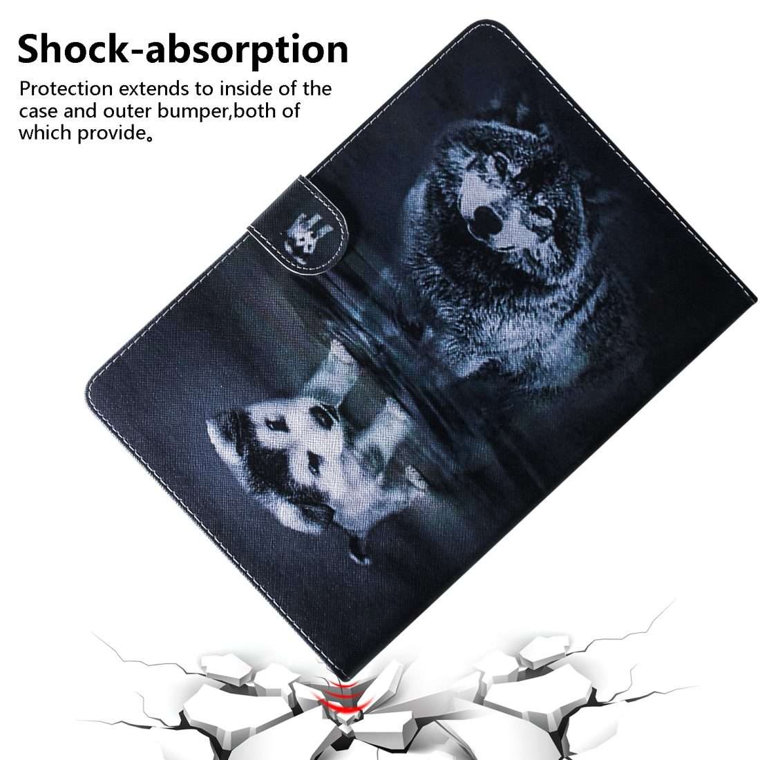 Wolf and Dog Pattern Horizontal Flip Leather Case for iPad Pro 11 inch (2018), with Holder & Card