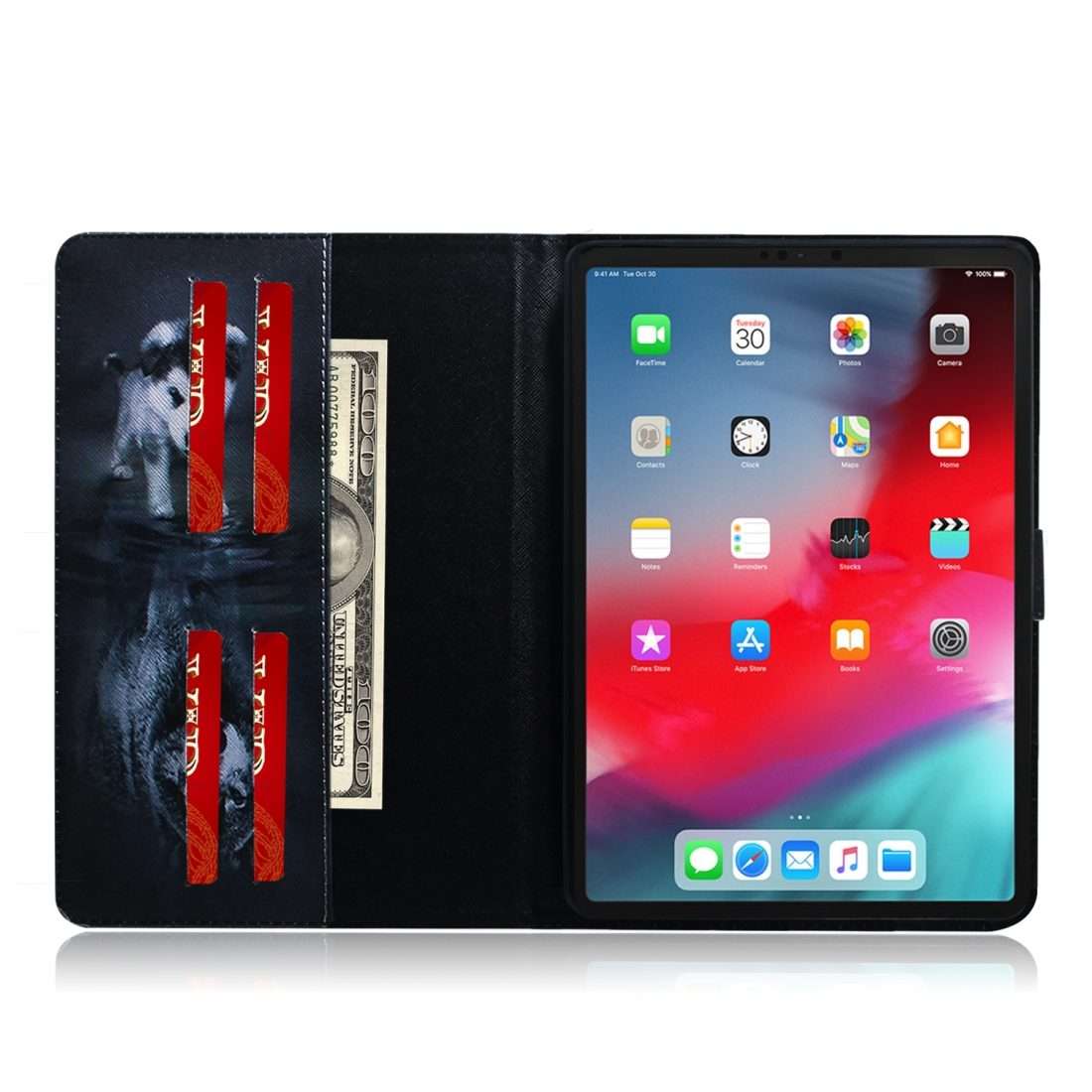 Wolf and Dog Pattern Horizontal Flip Leather Case for iPad Pro 11 inch (2018), with Holder & Card