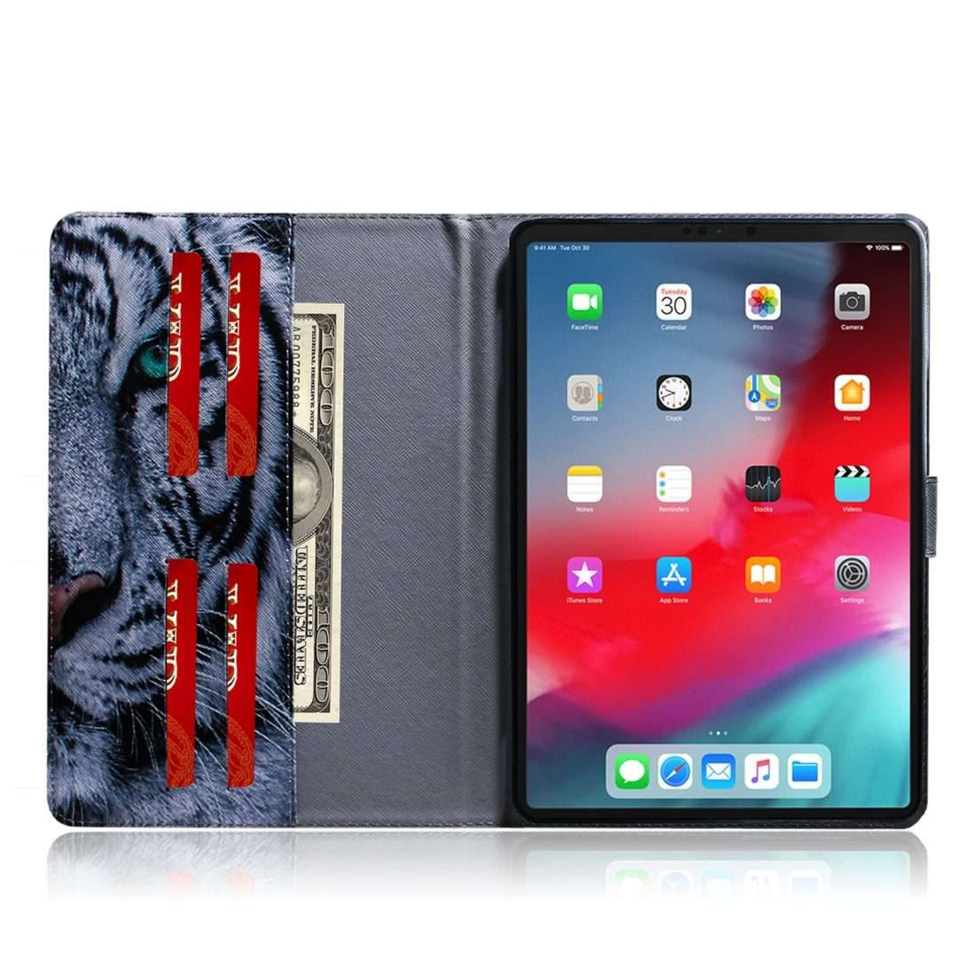 Tiger Pattern Horizontal Flip Leather Case for iPad Pro 11 inch (2018), with Holder & Card Slot &