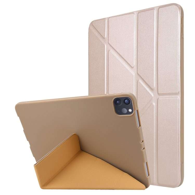 For iPad Pro 11 (2020) TPU Horizontal Deformation Flip Leather Tablet Case wi ... (Champagne Gold)