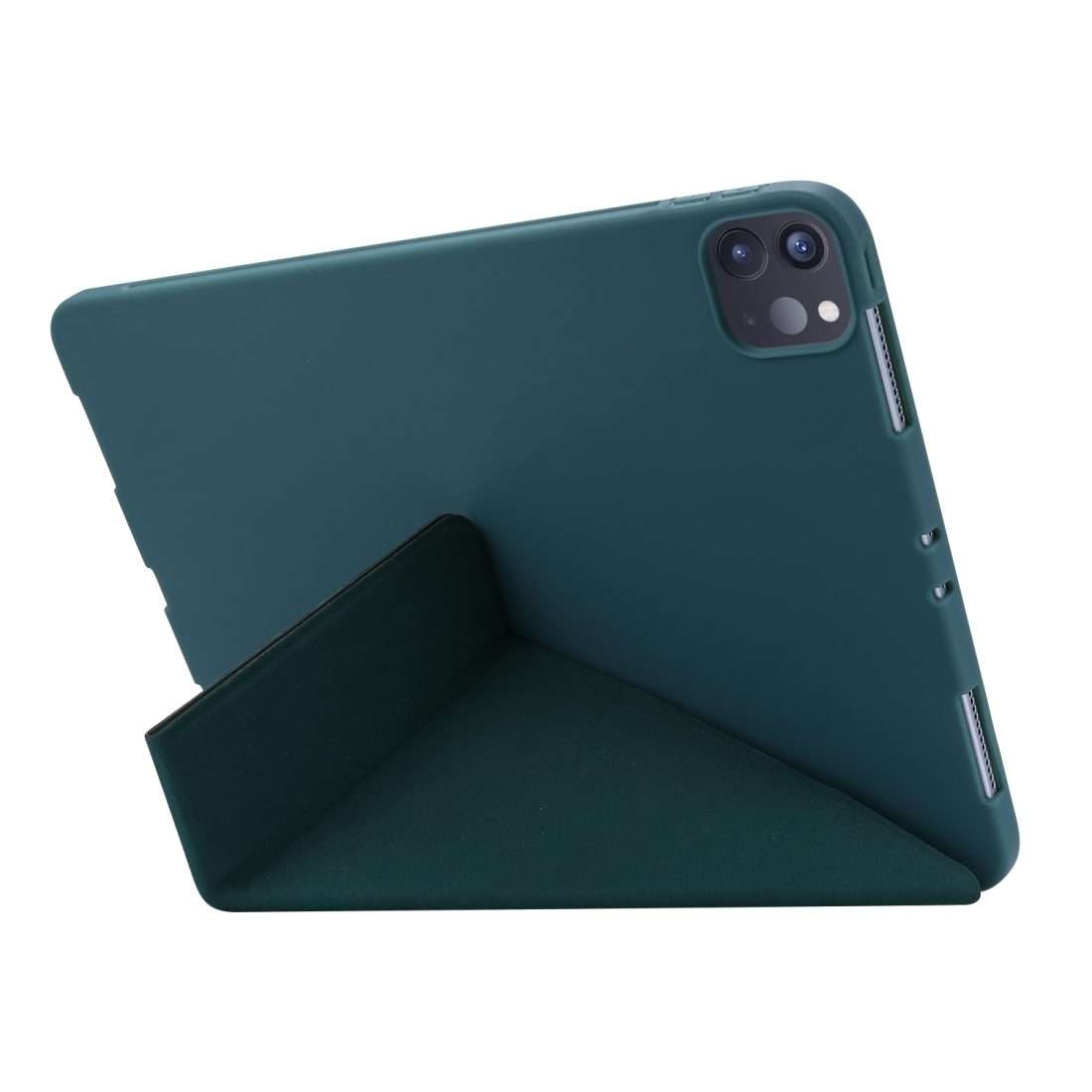 For iPad Pro 11 (2020) TPU Horizontal Deformation Flip Leather Tablet Case with H ... (Dark Green)