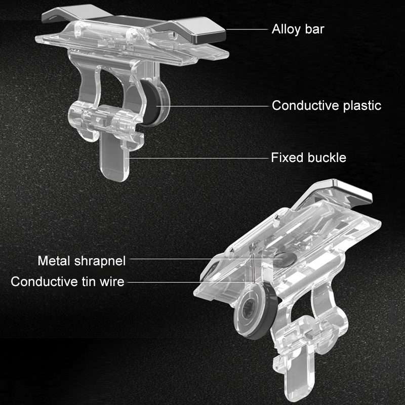 E9 Alloy Press Eat Chicken Mobile Phone Trigger Shooting Controller Button Handle (Silver)