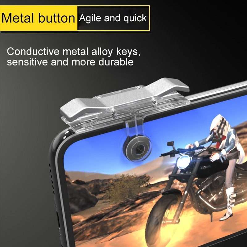 E9 Alloy Press Eat Chicken Mobile Phone Trigger Shooting Controller Button Handle (Silver)