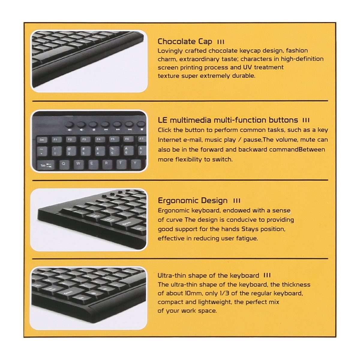 KB-301A Multimedia Notebook Mini Wired Keyboard, Cangjie Version (Black)