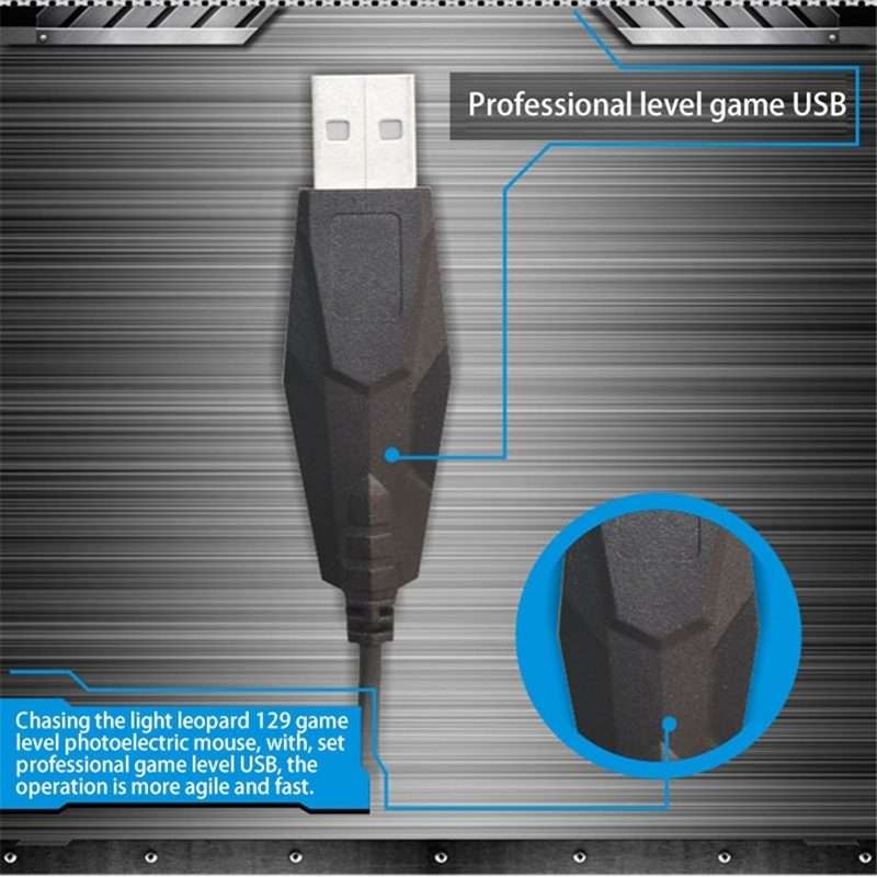 Chasing Leopard 129 USB Universal Wired Optical Gaming Mouse with Counter Weight, Leng ... (Black)