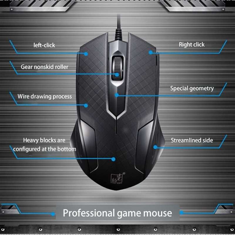 Chasing Leopard 129 USB Universal Wired Optical Gaming Mouse with Counter Weight, Leng ... (Black)