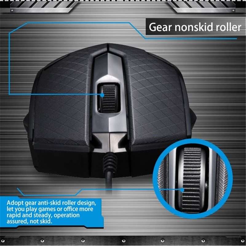 Chasing Leopard 129 USB Universal Wired Optical Gaming Mouse with Counter Weight, Leng ... (Black)