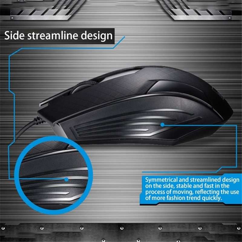 Chasing Leopard 129 USB Universal Wired Optical Gaming Mouse with Counter Weight, Leng ... (Black)