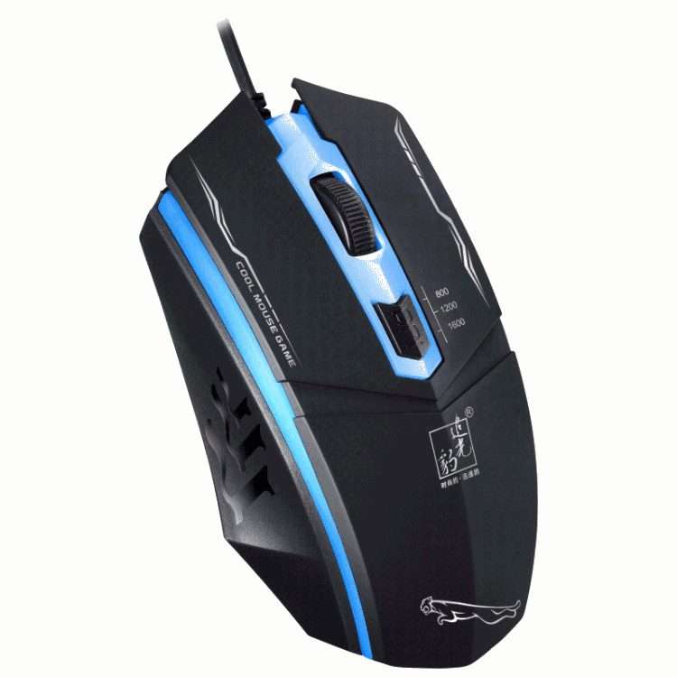 Chasing Leopard 199 USB 1600DPI Three-speed Adjustable LED Backlight Wired Optical Gam ... (Black)