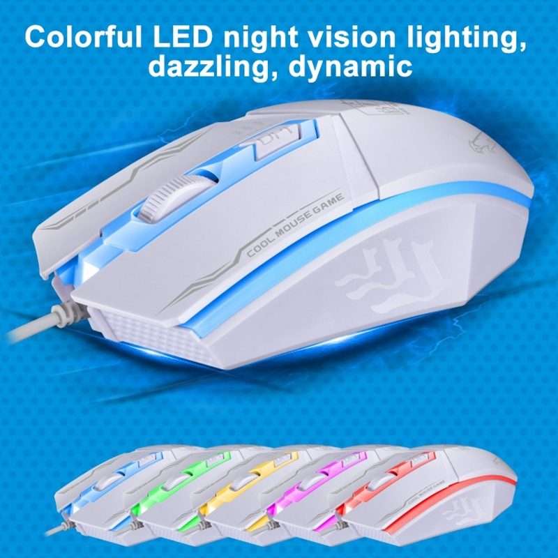 Chasing Leopard 199 USB 1600DPI Three-speed Adjustable LED Backlight Wired Optical Gam ... (White)