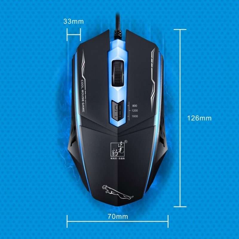 Chasing Leopard 199 USB 1600DPI Three-speed Adjustable LED Backlight Wired Optical Gam ... (White)