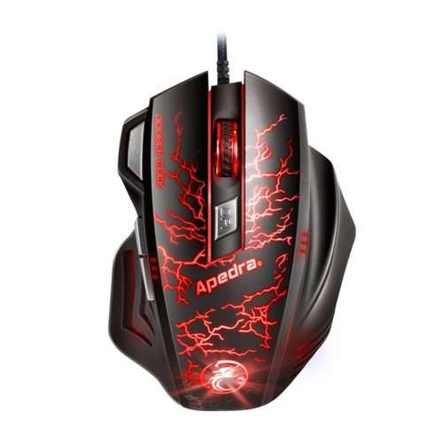 Apedra iMICE A7 High Precision Gaming Mouse LED four color controlled breathing light ... (Black)