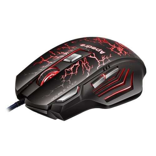 Apedra iMICE A7 High Precision Gaming Mouse LED four color controlled breathing light ... (Black)