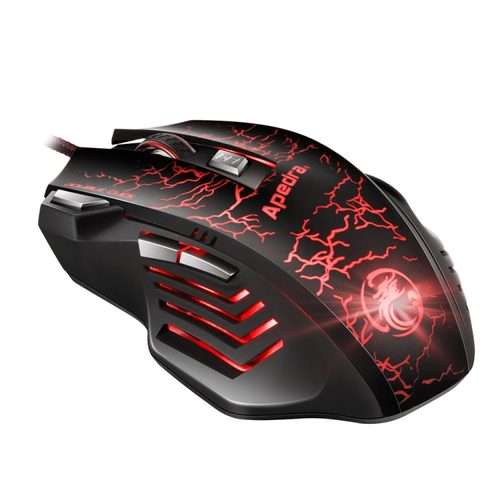 Apedra iMICE A7 High Precision Gaming Mouse LED four color controlled breathing light ... (Black)