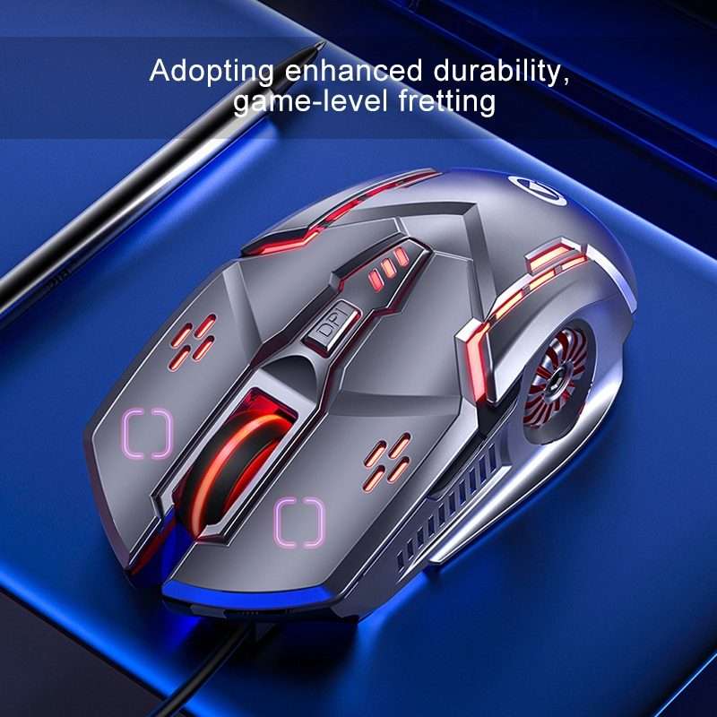 YINDIAO G5 3200DPI 4-modes Adjustable 6-keys RGB Light Wired Gaming Mouse (Pink)