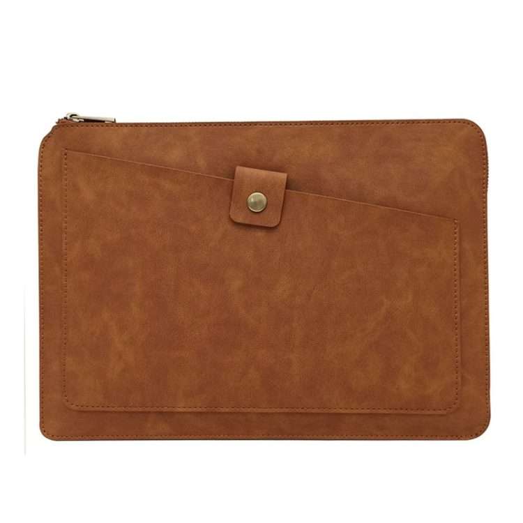 11.6 inch Genuine Leather Zipper Laptop Tablet Bag