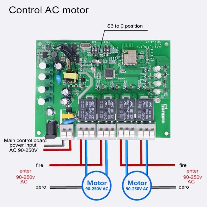 Sonoff 4CH Pro 433MHz Remote Control + WiFi Smart Timer Switch, Interlock / Self-locking, 3 Workin