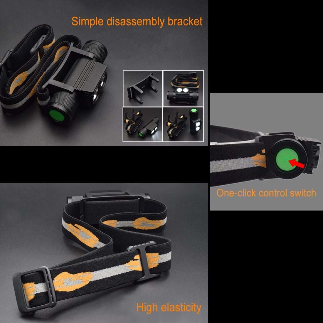D25 10W 2 x XML-2 IPX6 Waterproof Headband Light