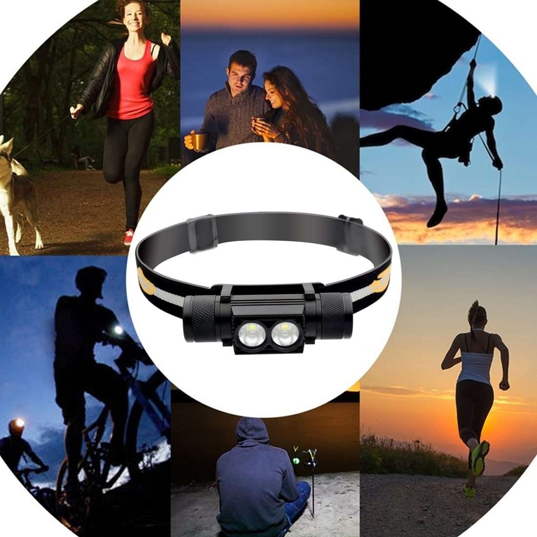 D25 10W 2 x XML-2 IPX6 Waterproof Headband Light