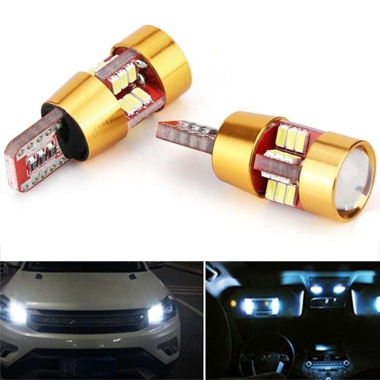 2 PCS LED Light Bulb 6000K White Super Bright 168 2825 W5W T10 Decoder Replacement