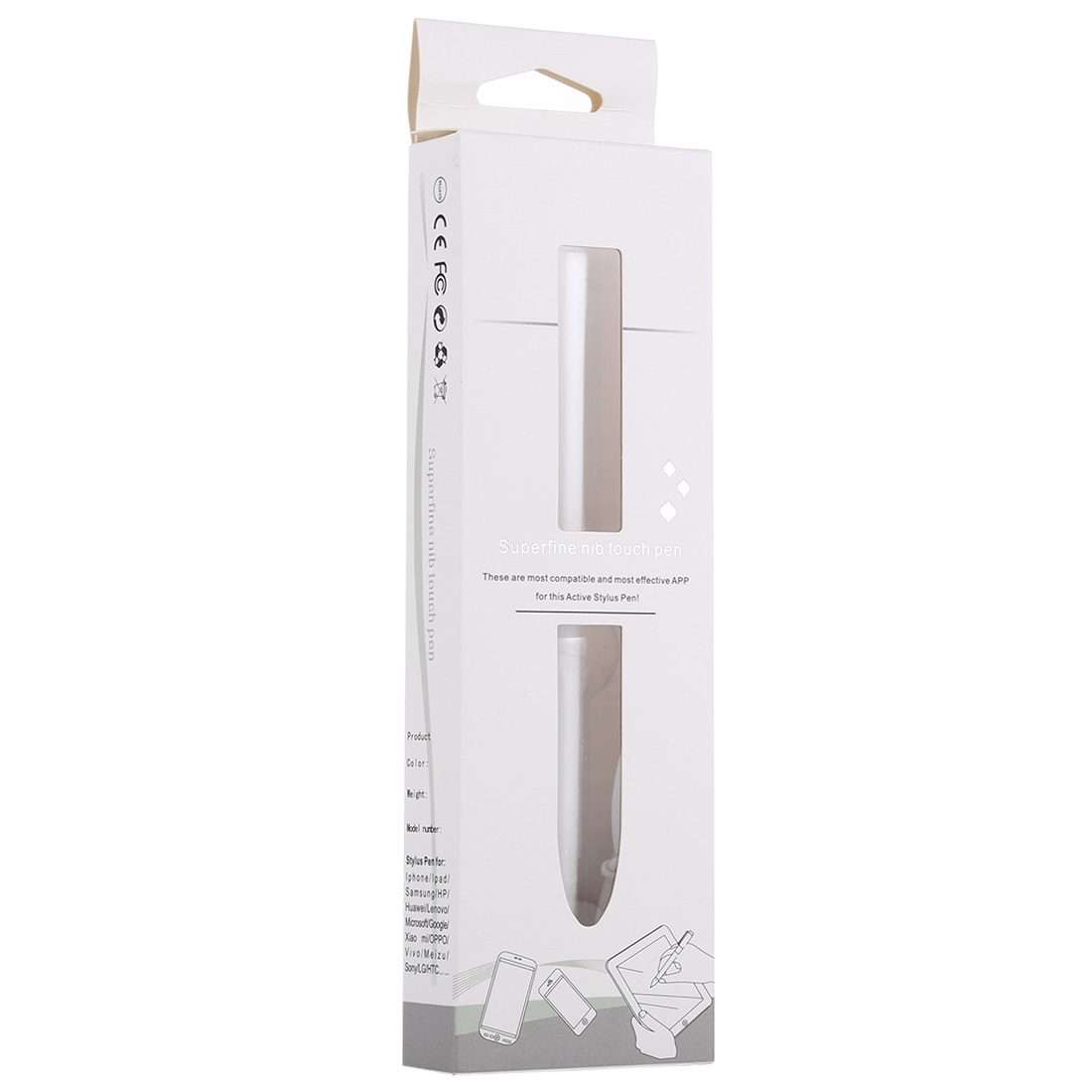 1.4-2.3mm Magnetic Design Superfine Nib Prevent Accidental Touch Handwritten Capacitiv ... (White)