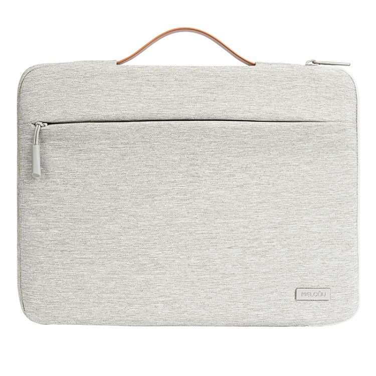 For 14 inch Laptop Zipper Waterproof Handheld Sleeve Bag (Beige White)