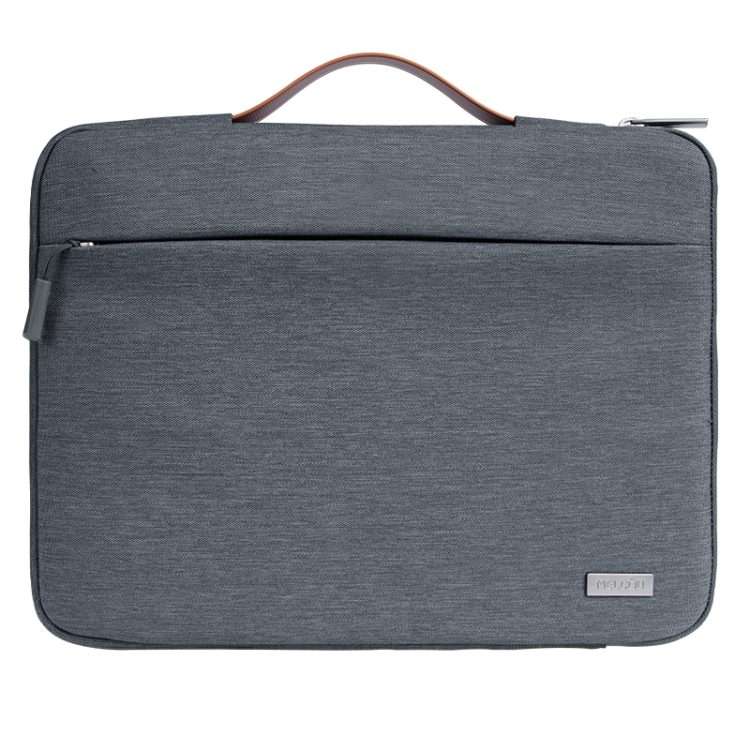 For 14 inch Laptop Zipper Waterproof Handheld Sleeve Bag (Grey)