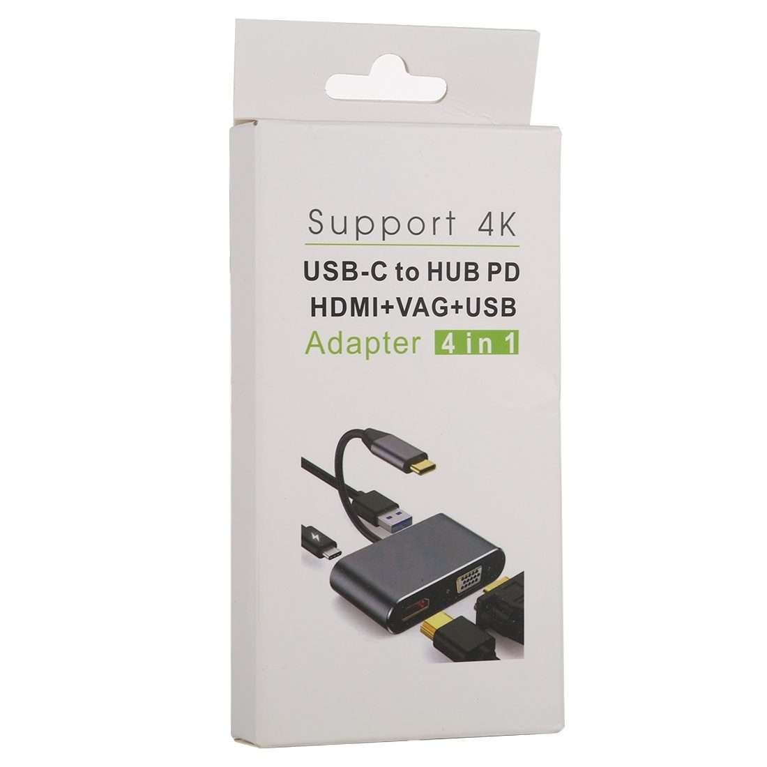 4 in 1 USB / Type-C to 4K HDMI + VGA + USB 3.0 Interface Multifunction Adapter