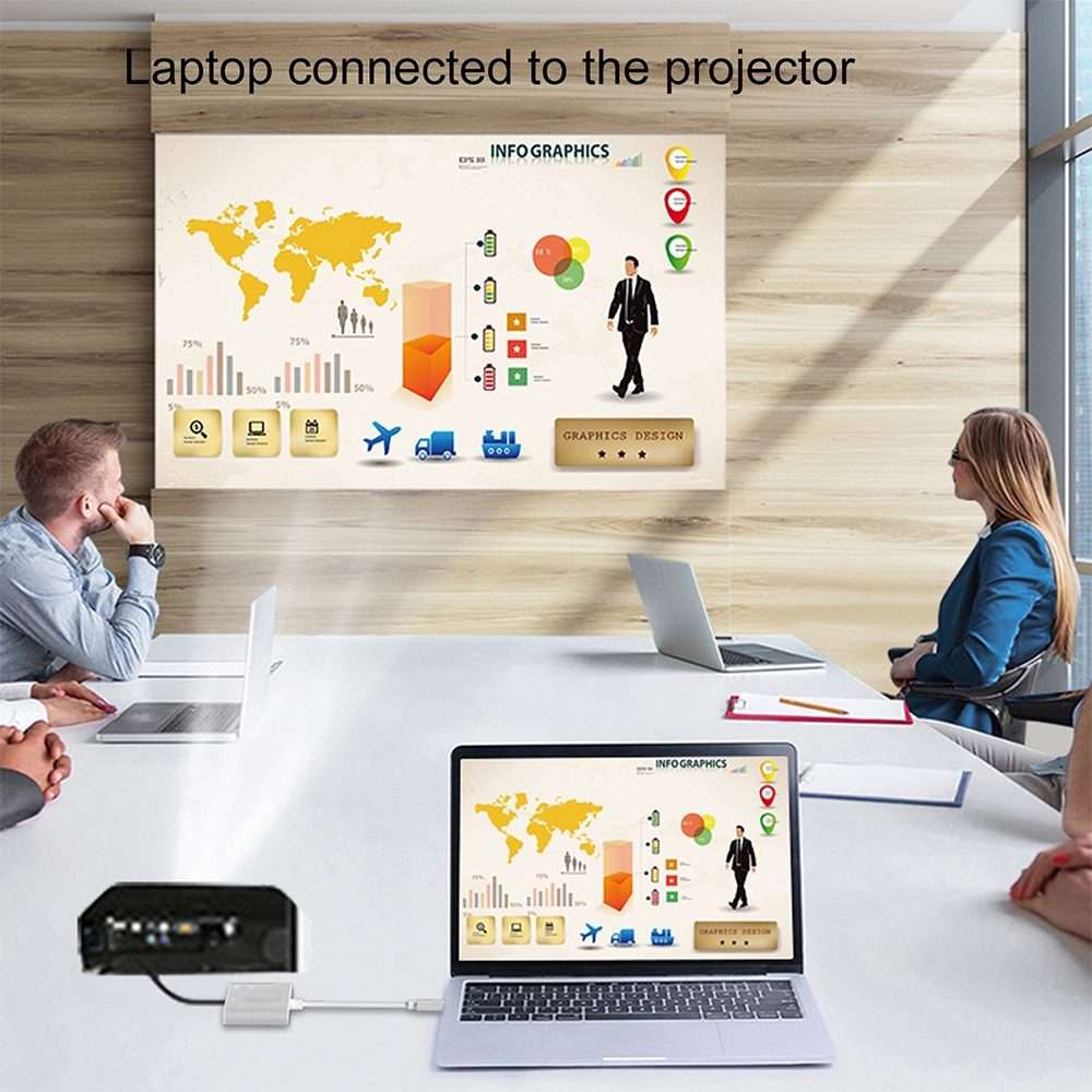 4 in 1 USB / Type-C to 4K HDMI + VGA + USB 3.0 Interface Multifunction Adapter
