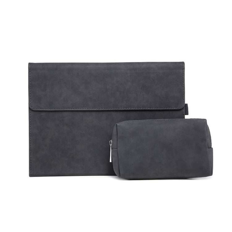 For Microsoft Surface Pro 7 / 7+ South African Sheepskin Magnetic Horizontal Flip Leat ... (Black)