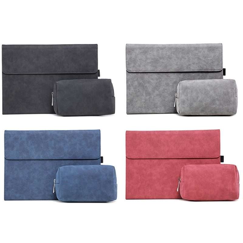 For Microsoft Surface Pro 7 / 7+ South African Sheepskin Magnetic Horizontal Flip Leath ... (Grey)