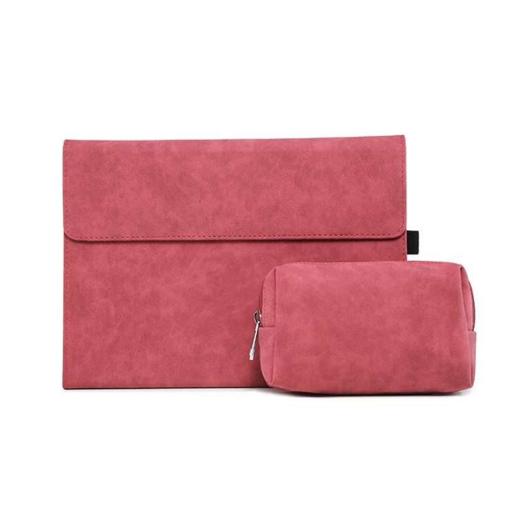 For Microsoft Surface Pro 7 / 7+ South African Sheepskin Magnetic Horizontal Flip Leathe ... (Red)
