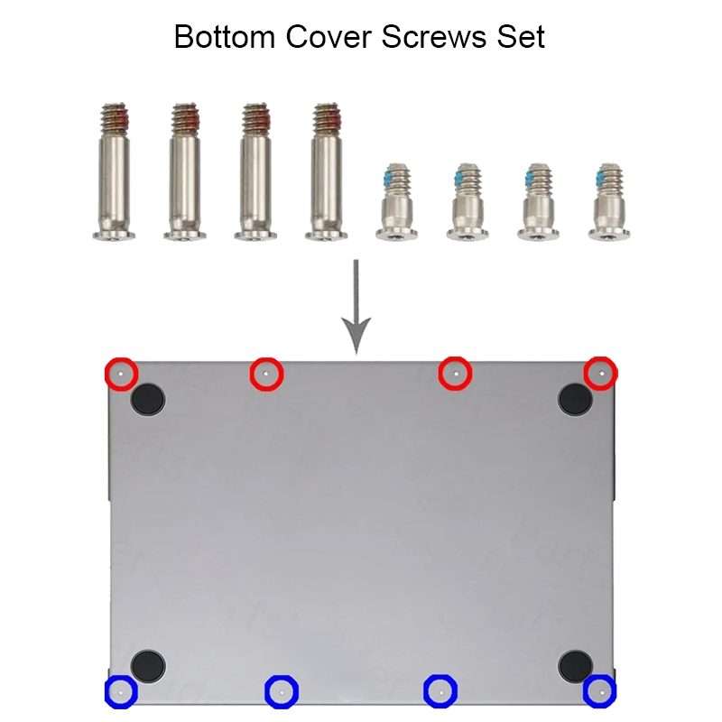 Bottom Cover Screws Set for MacBook Pro Retina M3 14 16 A2918 A2991 A2992 (Silver)