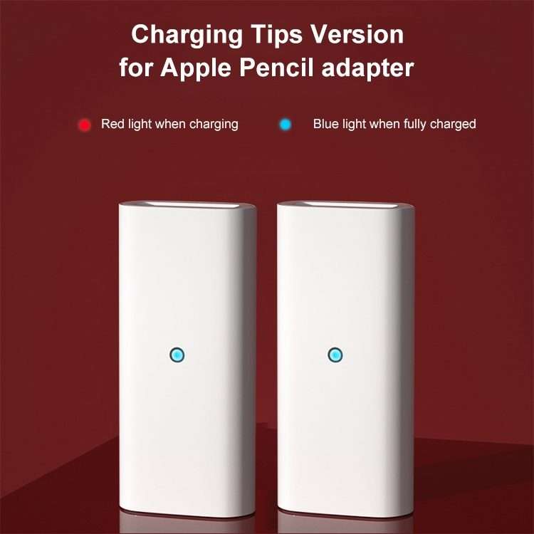 2 PCS Charging Adapter with Charing Light for Apple Pencil 1 / 2