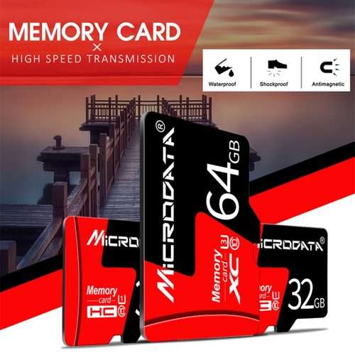 MICRODATA 16GB U1 Red and Black TF(Micro SD) Memory Card