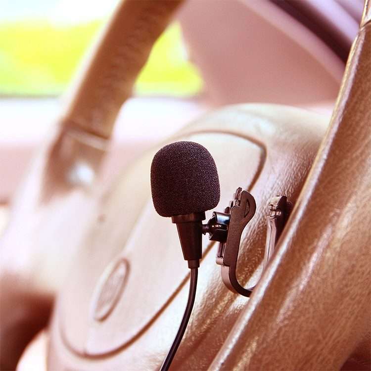 ZJ025MR Stick-on Clip-on Lavalier Mono Microphone for Car GPS / Bluetooth Enabled Audio DVD Extern