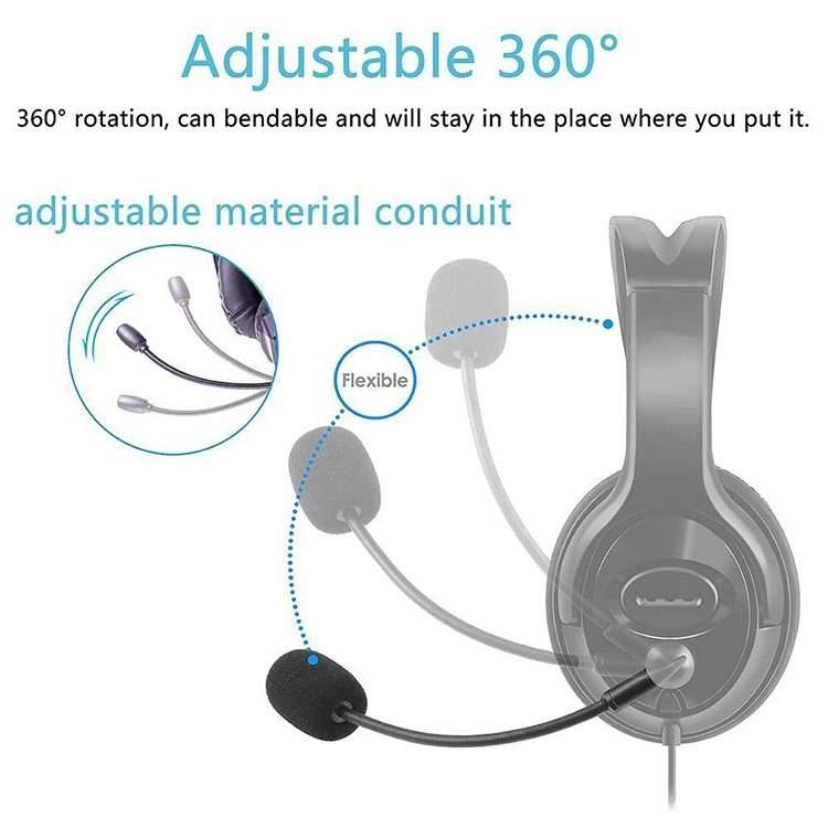 ZJ033MR-03 17cm Stereo 3.5mm Angle Head Plug Gaming Headset Sound Card Live Microphone