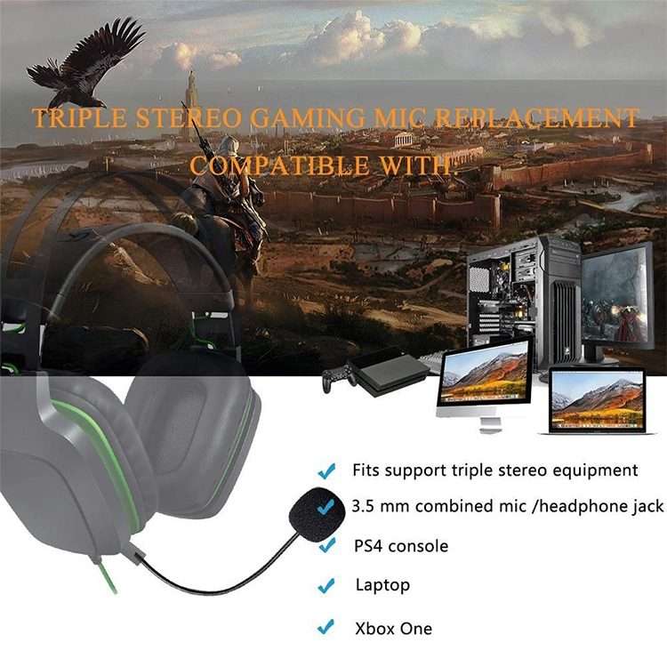 ZJ033MR-03 17cm Stereo 3.5mm Angle Head Plug Gaming Headset Sound Card Live Microphone