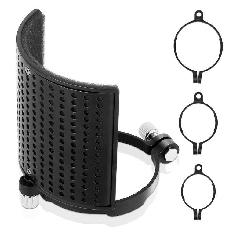 TEYUN PS-4x3 Condenser Microphone U-shaped Blowout Cover Desktop Bracket Audio Accesso ... (Black)