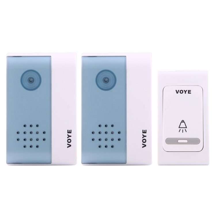 VOYE V004B2 Wireless Smart Music Home Doorbell with Dual Receiver, Remote Control D ... (Open Air)