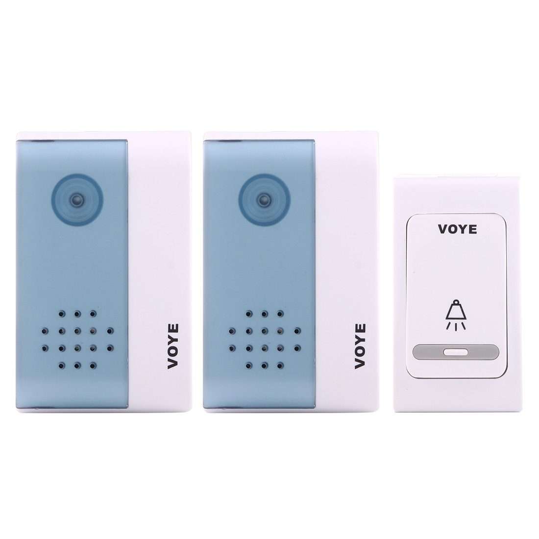 VOYE V004B2 Wireless Smart Music Home Doorbell with Dual Receiver, Remote Control D ... (Open Air)