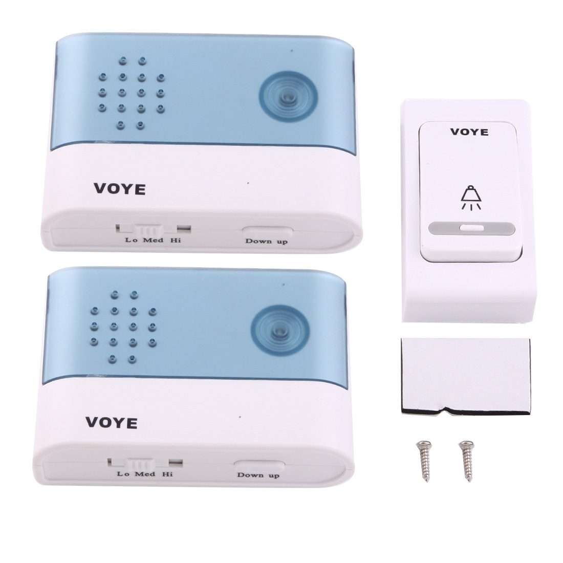 VOYE V004B2 Wireless Smart Music Home Doorbell with Dual Receiver, Remote Control D ... (Open Air)