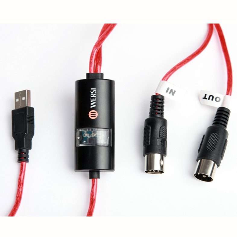 WERSI UM-18 USB MIDI Cable MidiPort Midi Cable Electric Piano Electronic Drum Music Edit ... (Red)