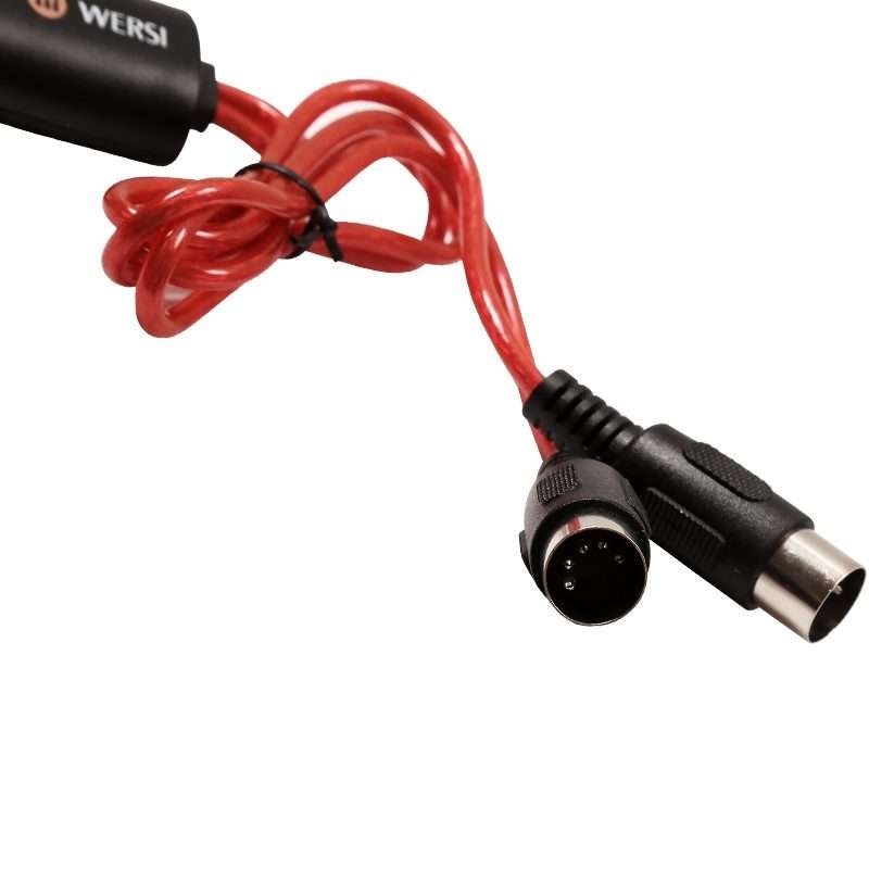 WERSI UM-18 USB MIDI Cable MidiPort Midi Cable Electric Piano Electronic Drum Music Edit ... (Red)