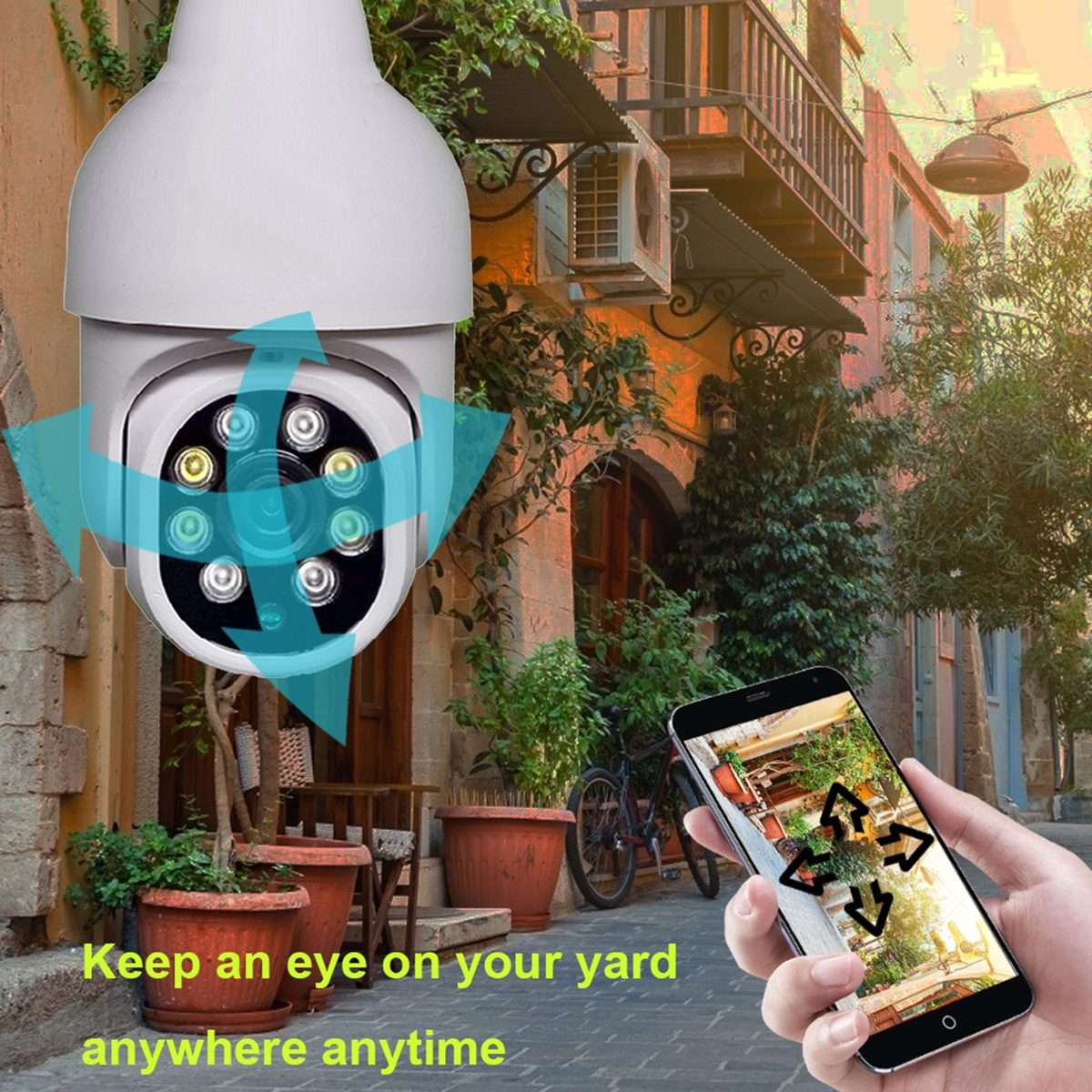 DP19 Smart WiFi HD Outdoor Network Light Bulb Camera, Support Infrared Night Vision & Motion Detec