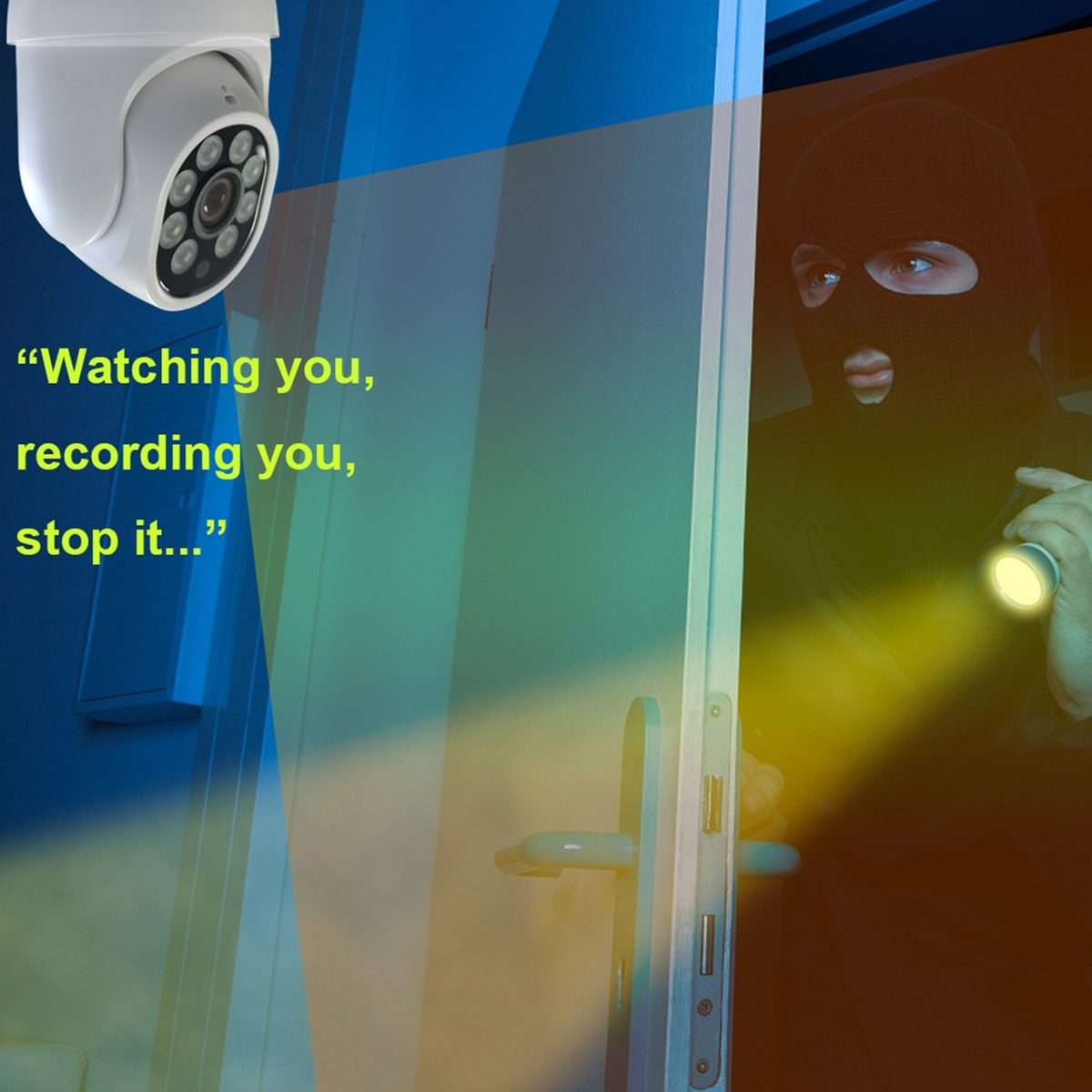 DP19 Smart WiFi HD Outdoor Network Light Bulb Camera, Support Infrared Night Vision & Motion Detec