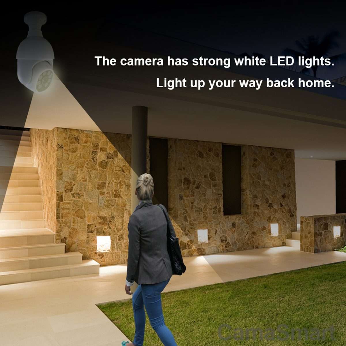 DP19 Smart WiFi HD Outdoor Network Light Bulb Camera, Support Infrared Night Vision & Motion Detec