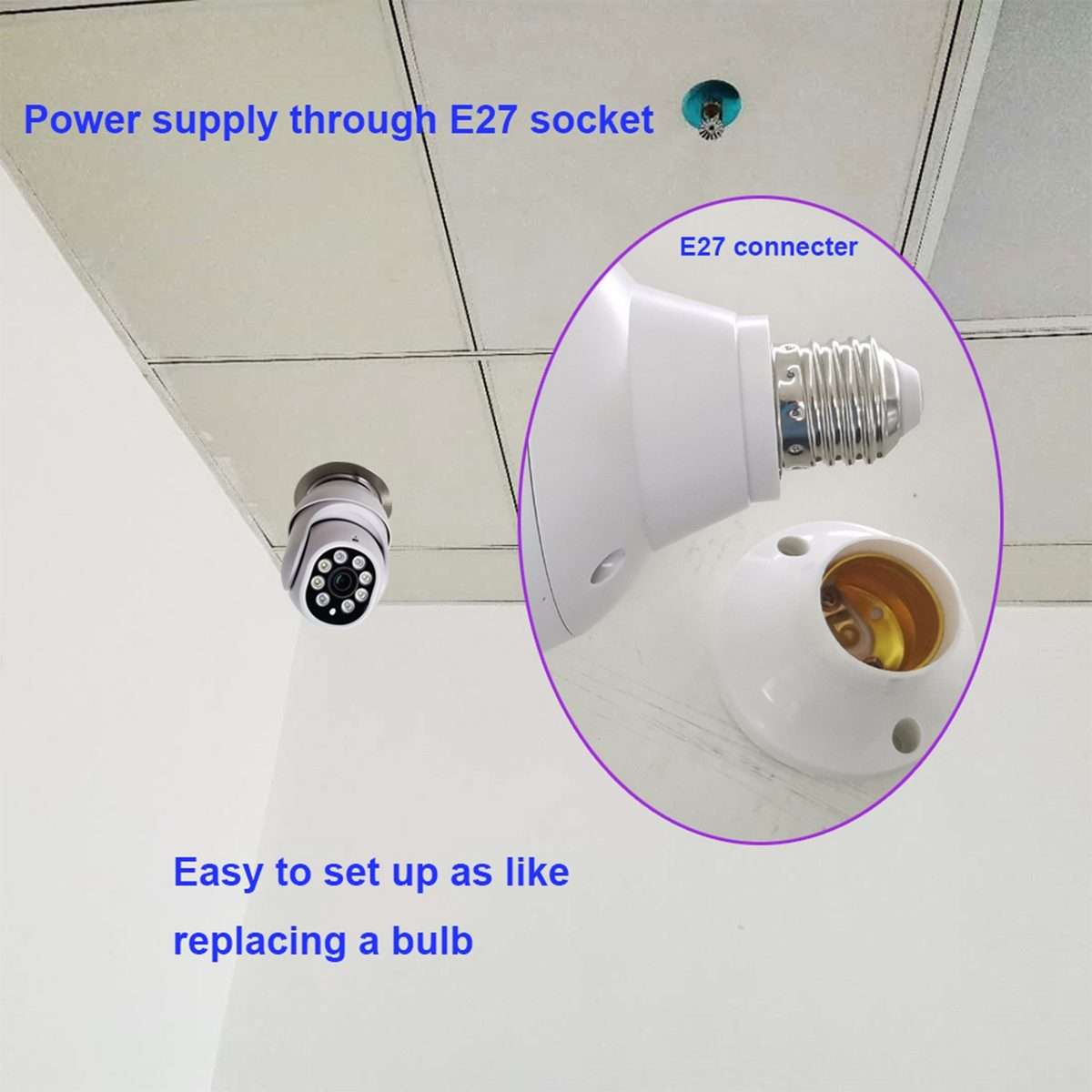 DP19 Smart WiFi HD Outdoor Network Light Bulb Camera, Support Infrared Night Vision & Motion Detec