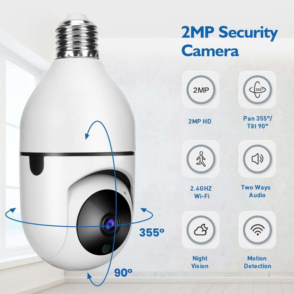 DP17 2.0 Million Pixels Dual Light Source Smart Dual-band WiFi 1080P HD Outdoor Network Light Bulb